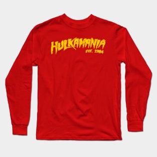 hulkamania yellow 1984 retro Long Sleeve T-Shirt